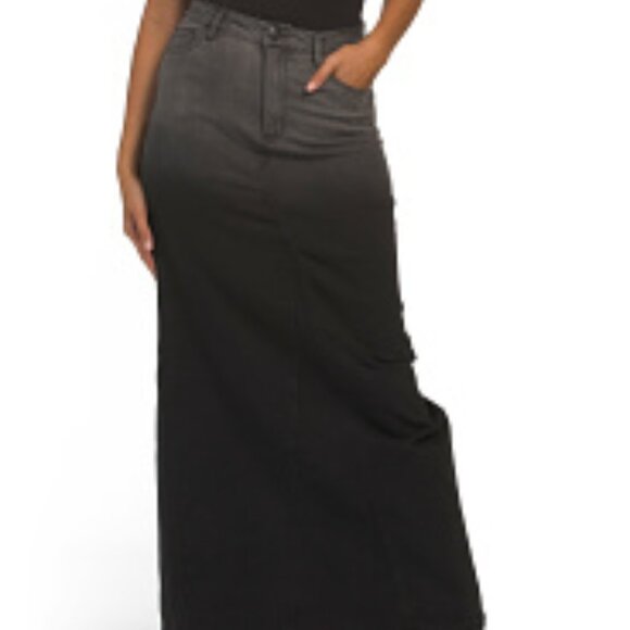 NEW 1822 DENIM Maxi Skirt With High Back Slit dark wash 253 - Picture 4 of 4